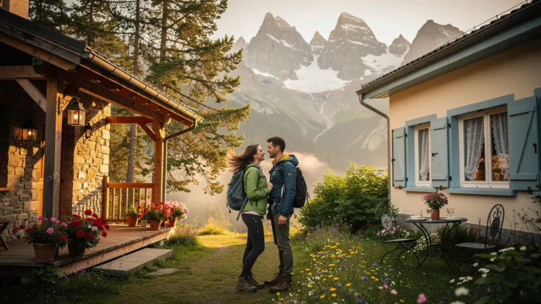 Couple face au choix entre un gîte d'étape à Gavarnie et une chambre d'hôtes à Gèdre en montagne