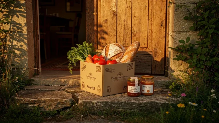 Panier producteurs perdu de 35 € livré après départ du gîte, illustration réaliste et émotionnelle